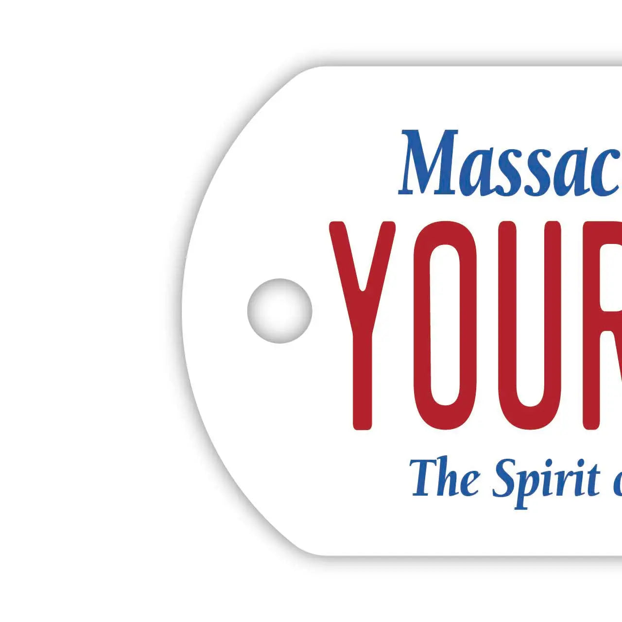 【犬用迷子札・ドッグタグ】マサチューセッツ/オリジナルアメリカナンバープレート型 名入れキーホルダー