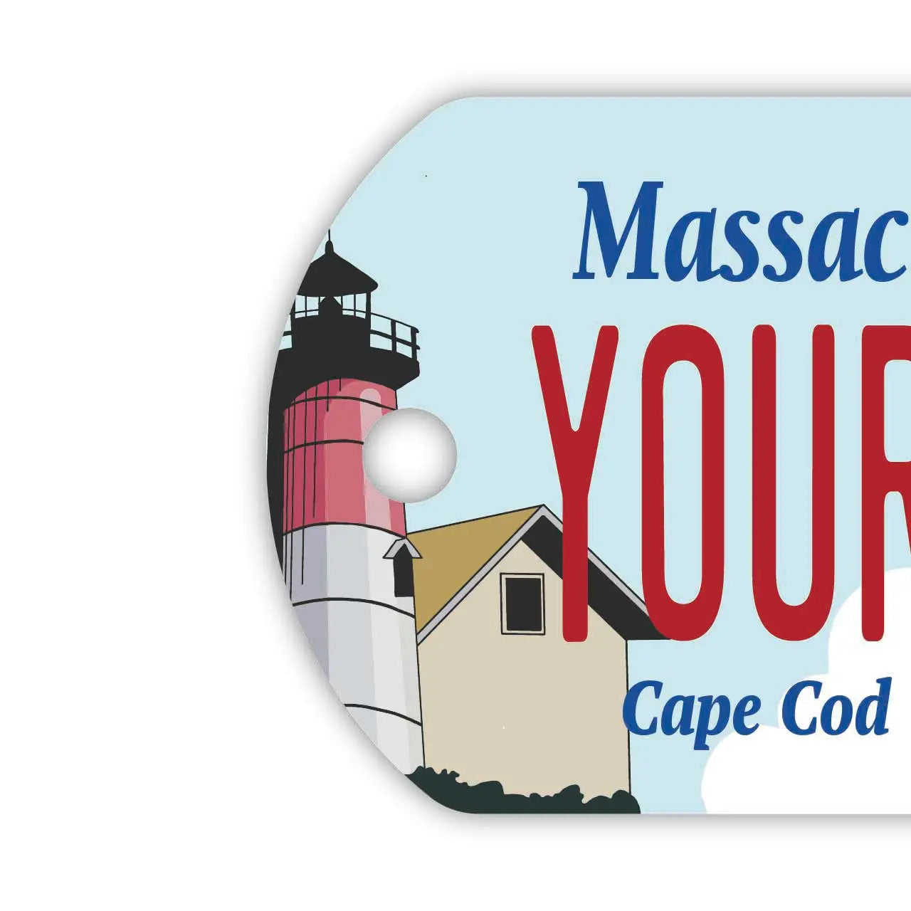 【犬用迷子札・ドッグタグ】マサチューセッツ・ケープコッド/オリジナルアメリカナンバープレート型 名入れキーホルダー