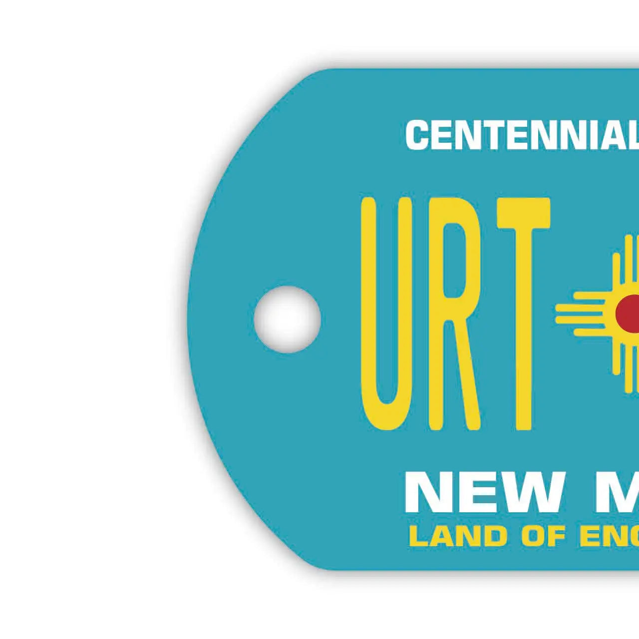 【犬用迷子札・ドッグタグ】ニューメキシコ/オリジナルアメリカナンバープレート型 名入れキーホルダー