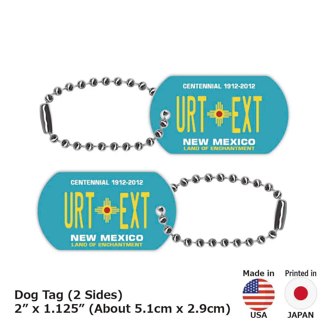 【犬用迷子札・ドッグタグ】ニューメキシコ/オリジナルアメリカナンバープレート型 名入れキーホルダー