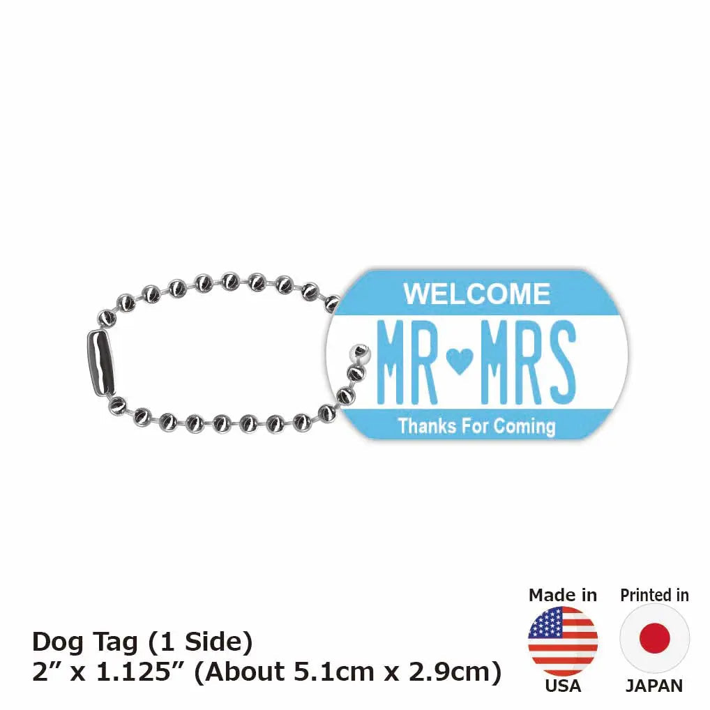 【犬用迷子札・ドッグタグ】カラー・ブルー/オリジナルアメリカナンバープレート型 名入れキーホルダー