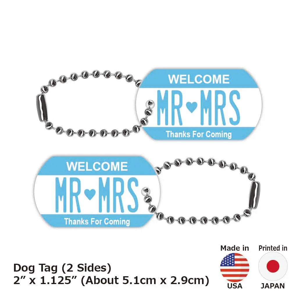 【犬用迷子札・ドッグタグ】カラー・ブルー/オリジナルアメリカナンバープレート型 名入れキーホルダー