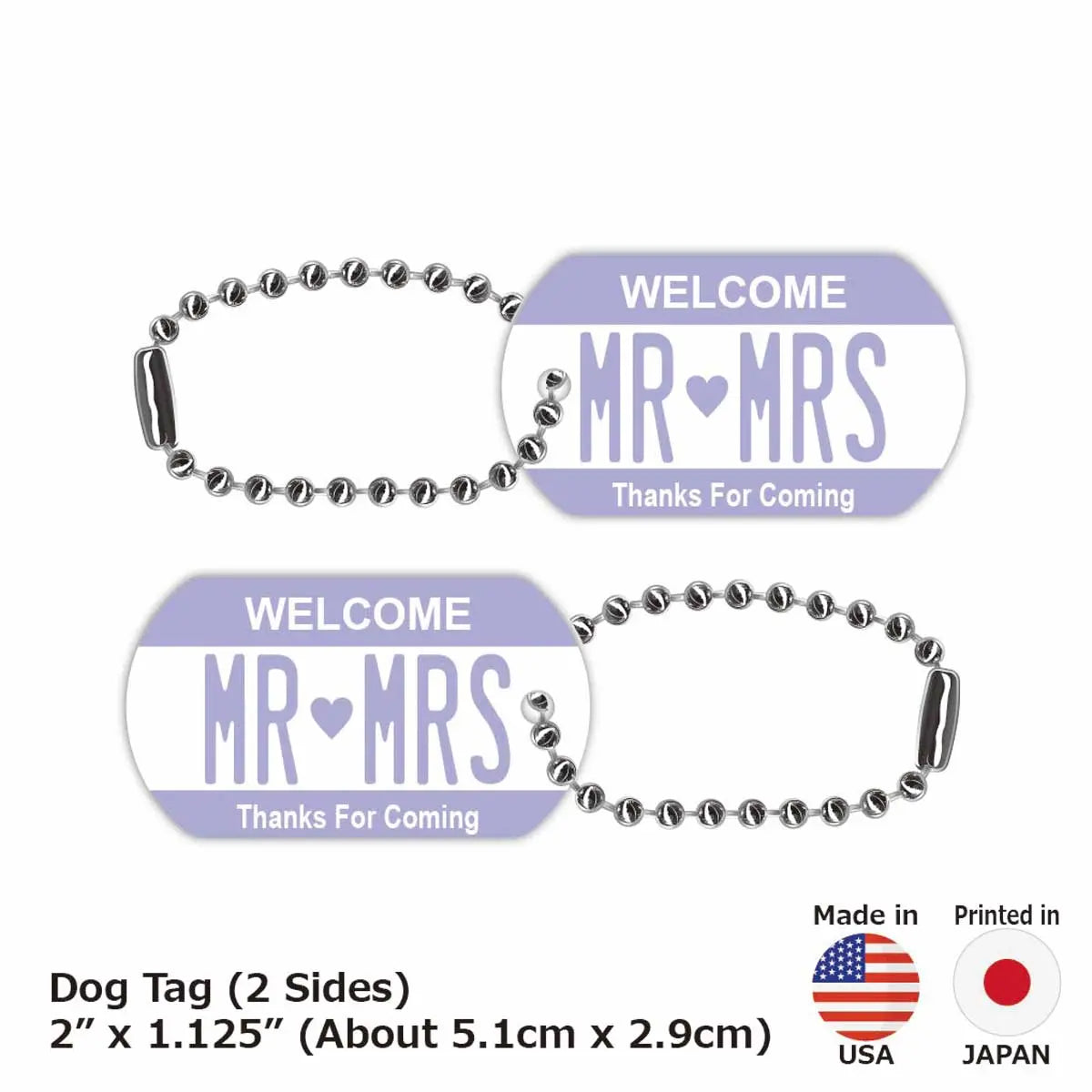 【犬用迷子札・ドッグタグ】カラー・パープル/オリジナルアメリカナンバープレート型 名入れキーホルダー