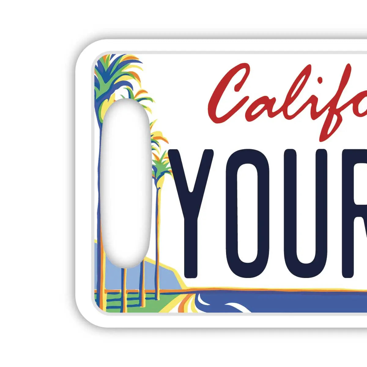 【ラゲッジタグ】カリフォルニア・ヤシの木/オリジナルアメリカナンバープレート型・おしゃれ ・紛失防止タグ