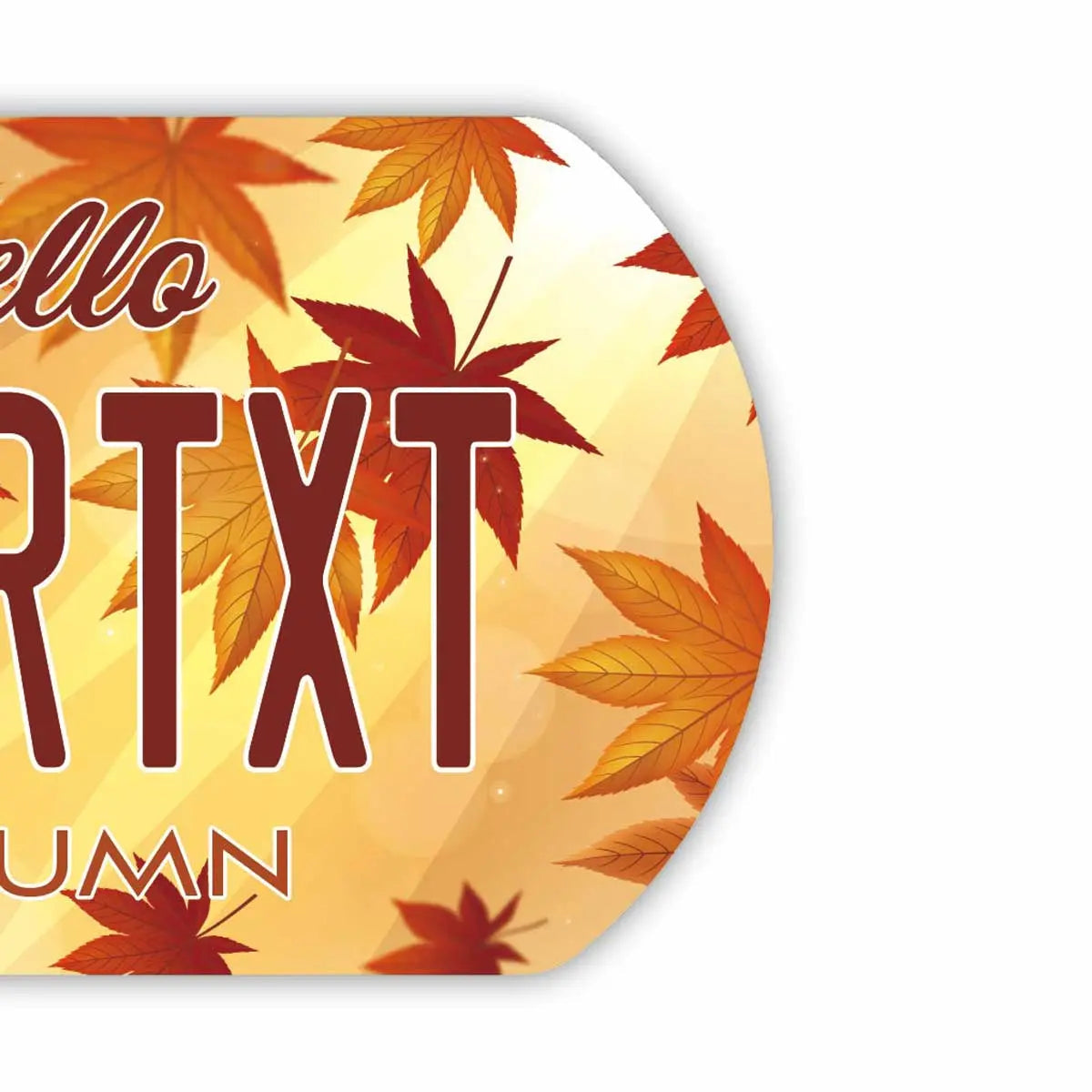 【犬用迷子札・ドッグタグ】紅葉・ブラウン/オリジナルアメリカナンバープレート型 名入れキーホルダー