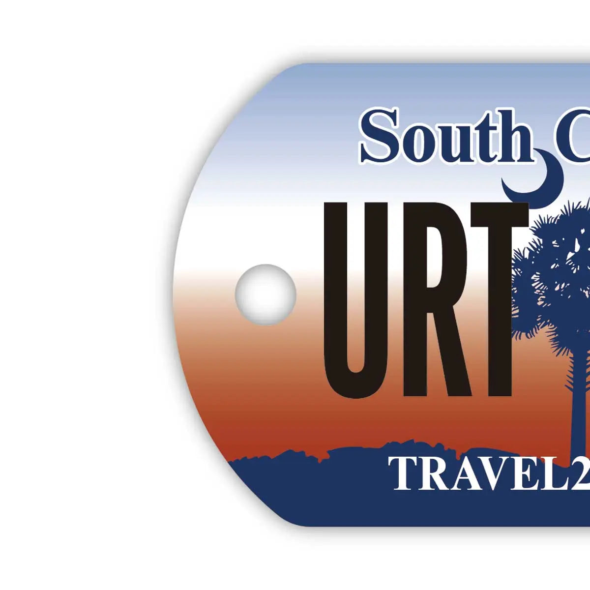 【犬用迷子札・ドッグタグ】サウスカロライナ/オリジナルアメリカナンバープレート型 名入れキーホルダー