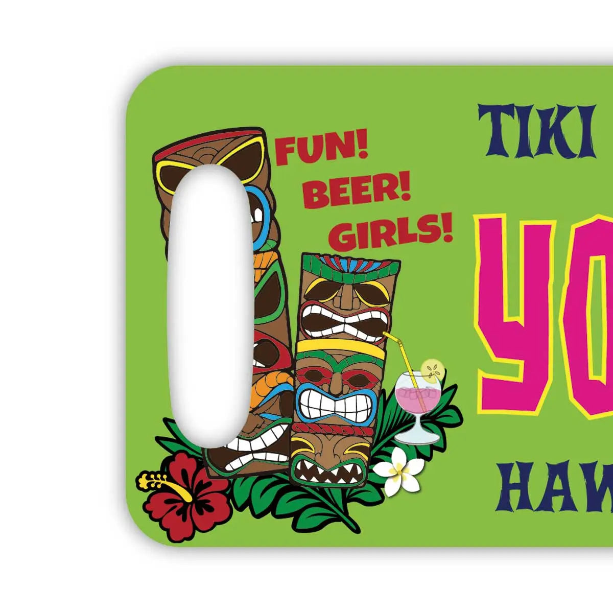 【ラゲッジタグ】ハワイ・ティキバー/オリジナルアメリカナンバープレート型・おしゃれ ・紛失防止タグ