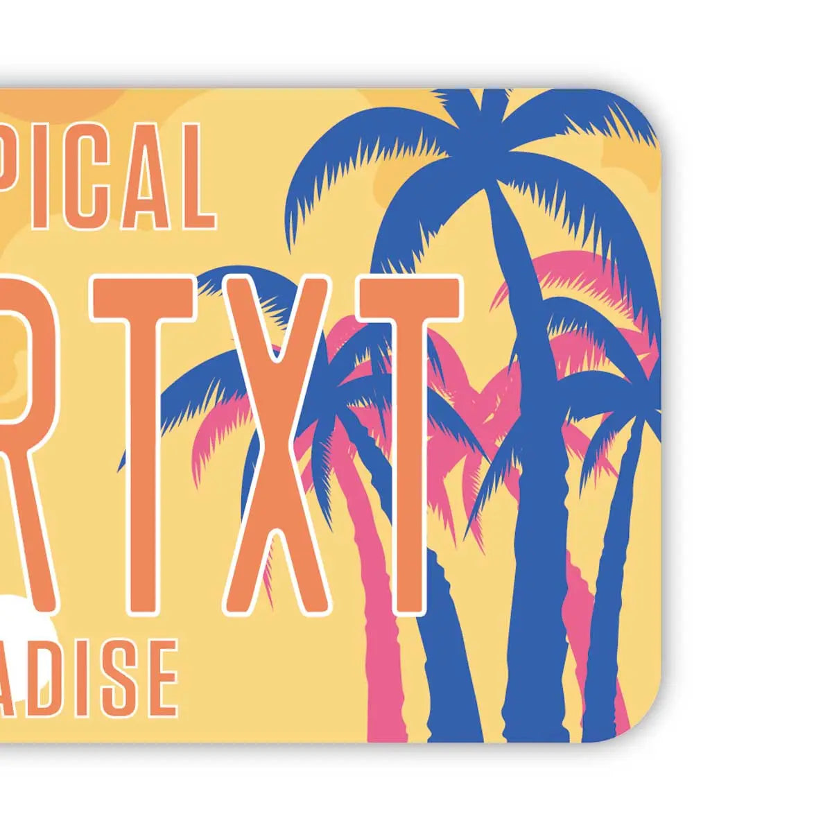 【ラゲッジタグ】ヤシの木・サンセットパラダイス/オリジナルアメリカナンバープレート型・おしゃれ ・紛失防止タグ