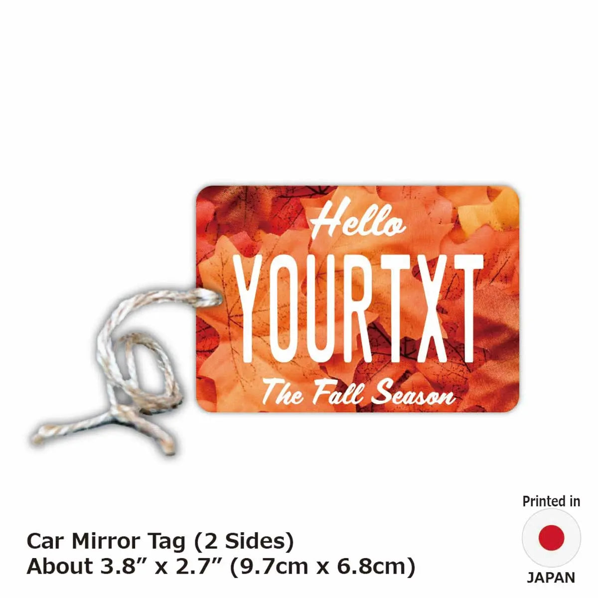 【ミラータグ】紅葉・レッド/オリジナルアメリカナンバープレート型エアフレッシュナー