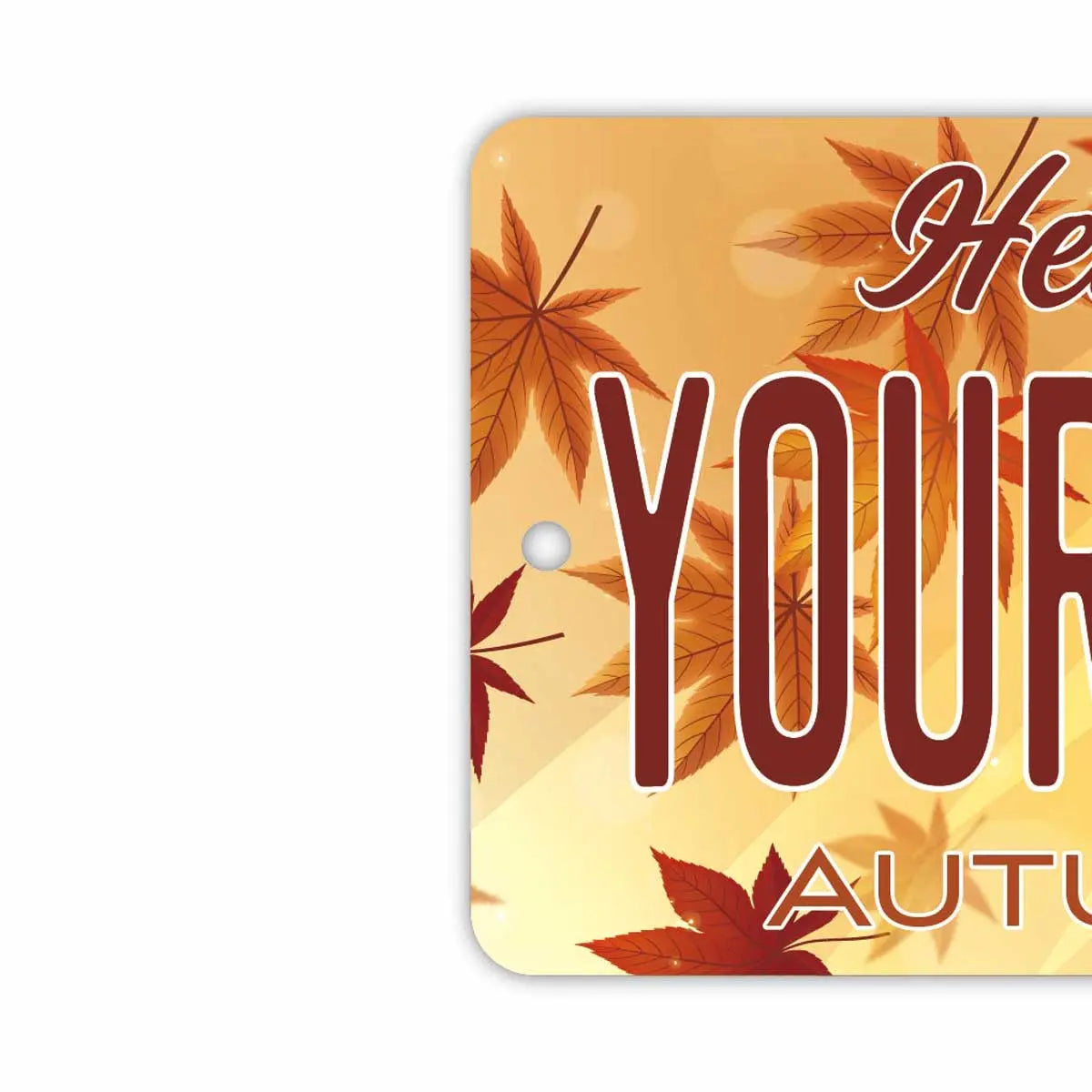 【ミラータグ】紅葉・ブラウン/オリジナルアメリカナンバープレート型エアフレッシュナー