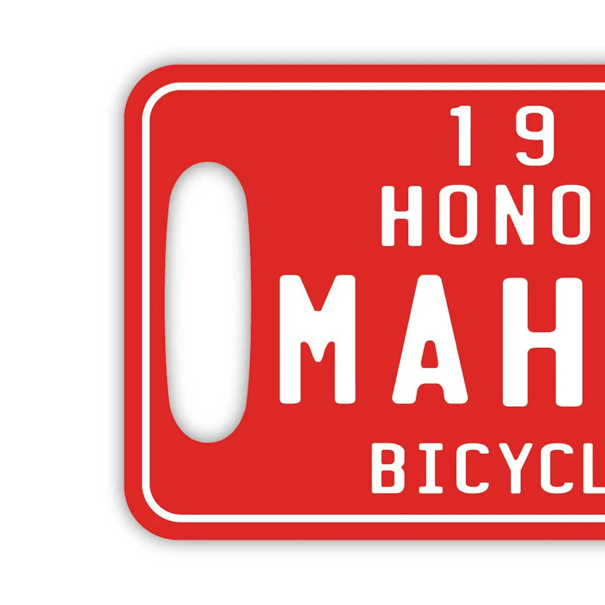 【ラゲッジタグ】ハワイ自転車タグ風・レッド/オリジナルアメリカナンバープレート型・おしゃれ ・紛失防止タグ
