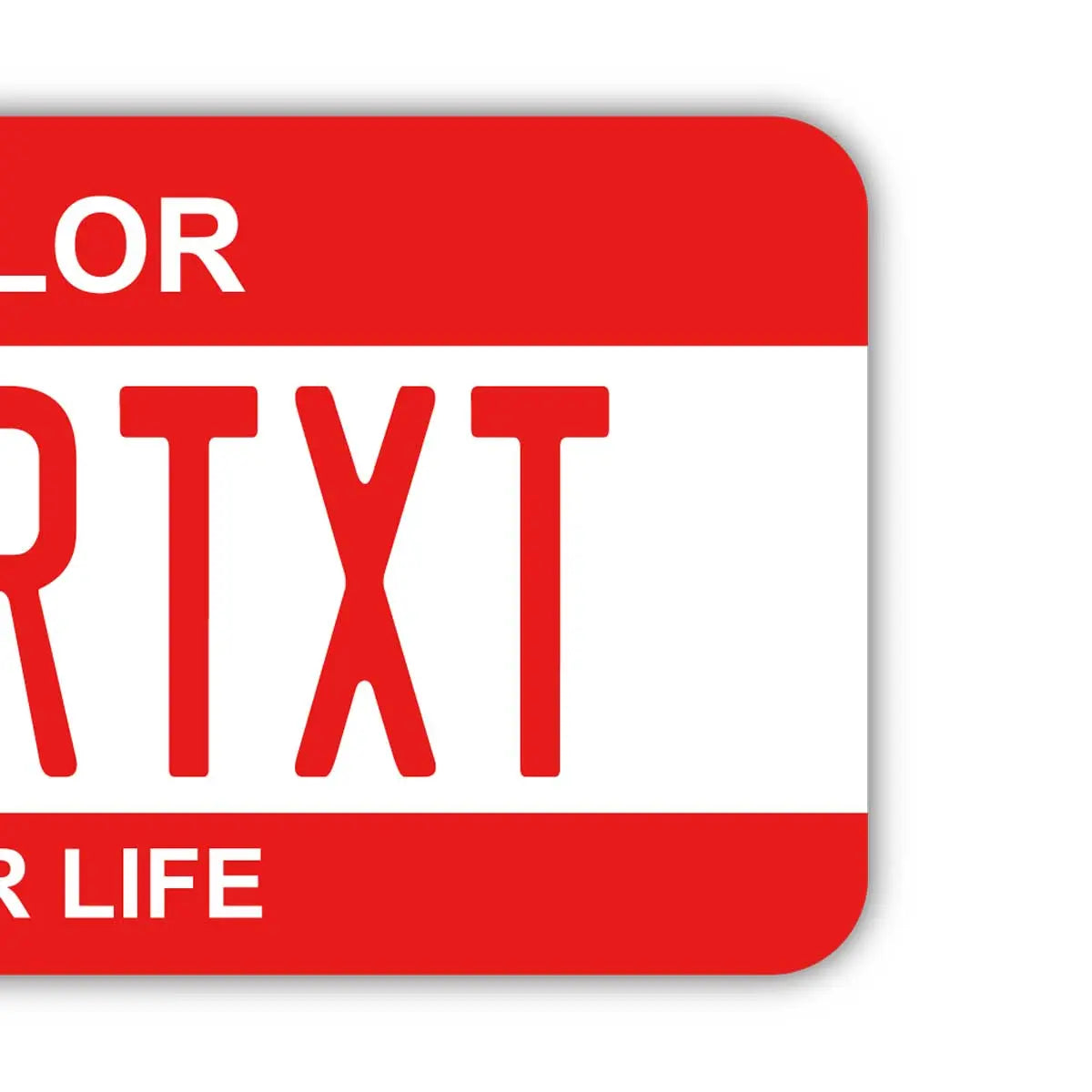 【ラゲッジタグ】カラー・レッド/オリジナルアメリカナンバープレート型・おしゃれ ・紛失防止タグ