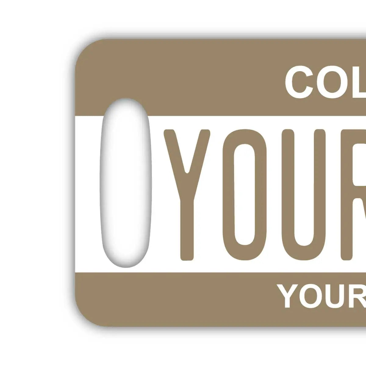 【ラゲッジタグ】カラー・ベージュ/オリジナルアメリカナンバープレート型・おしゃれ ・紛失防止タグ