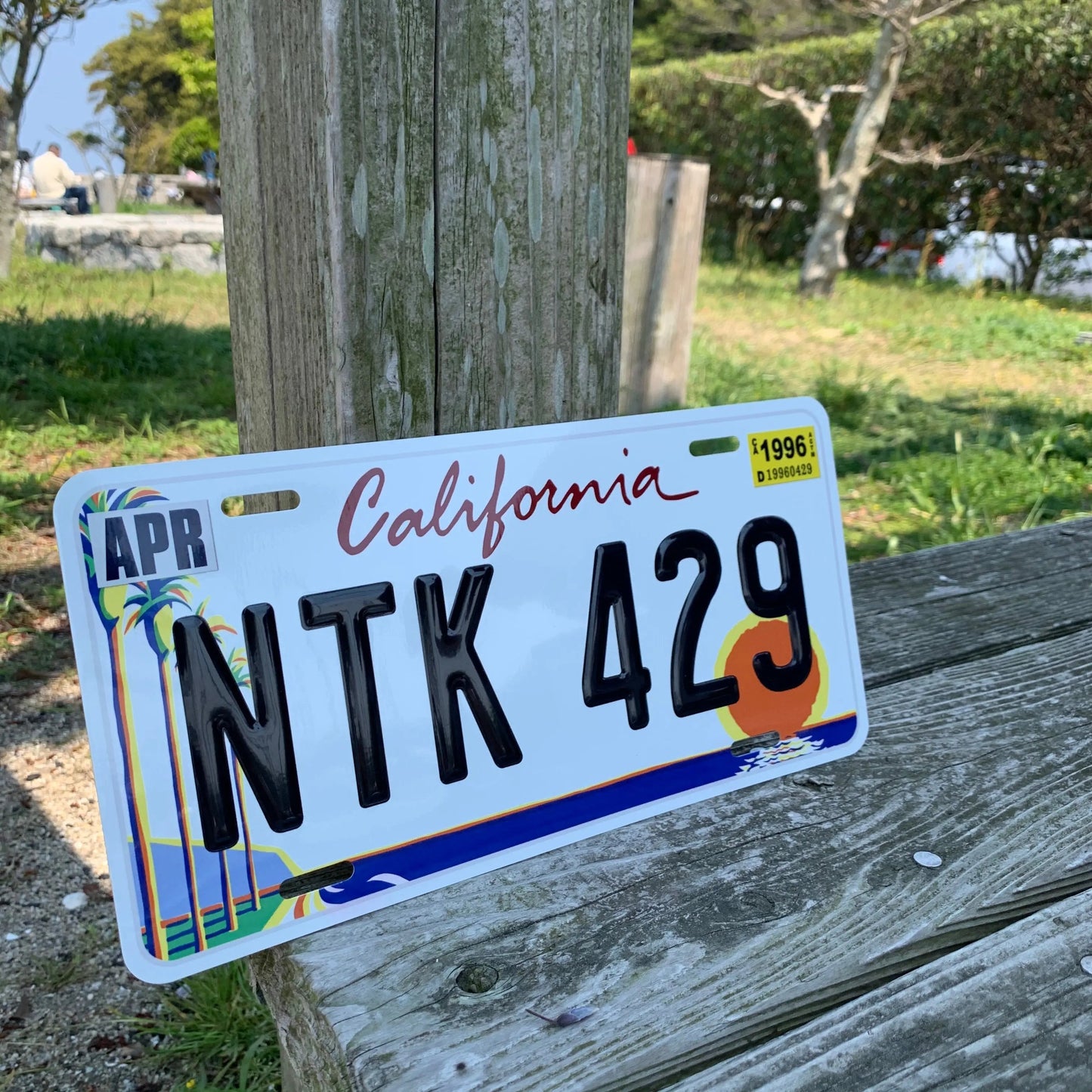 カスタムライセンスプレート型看板 【大・US車用】カリフォルニア・ヤシの木/オリジナルアメリカエンボスナンバープレート おしゃれ表札看板