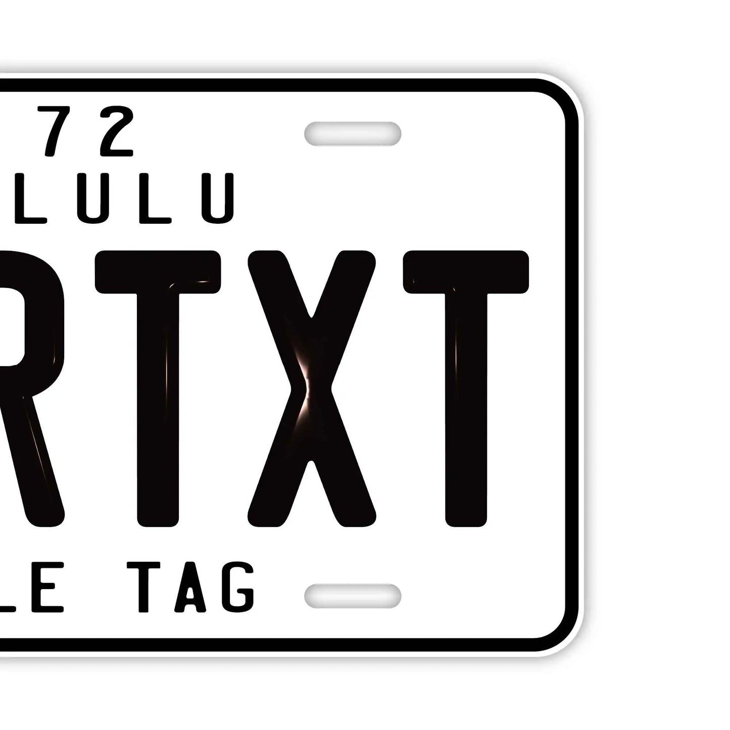 カスタムライセンスプレート型看板 【大・US車用】ハワイ自転車タグ・ホワイト/オリジナルアメリカエンボスナンバープレート おしゃれ表札看板