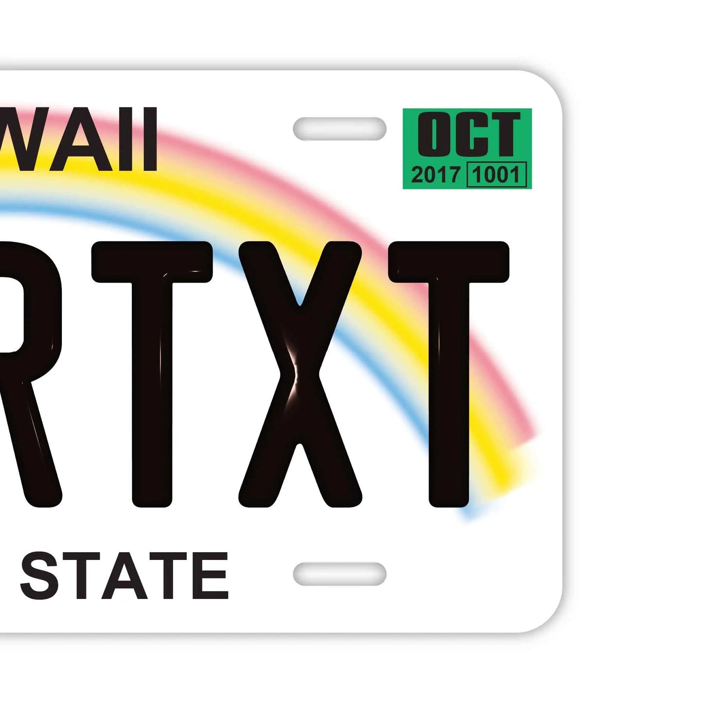カスタムライセンスプレート型看板 【大・US車用】ハワイ・レインボー/オリジナルアメリカエンボスナンバープレート おしゃれ表札看板
