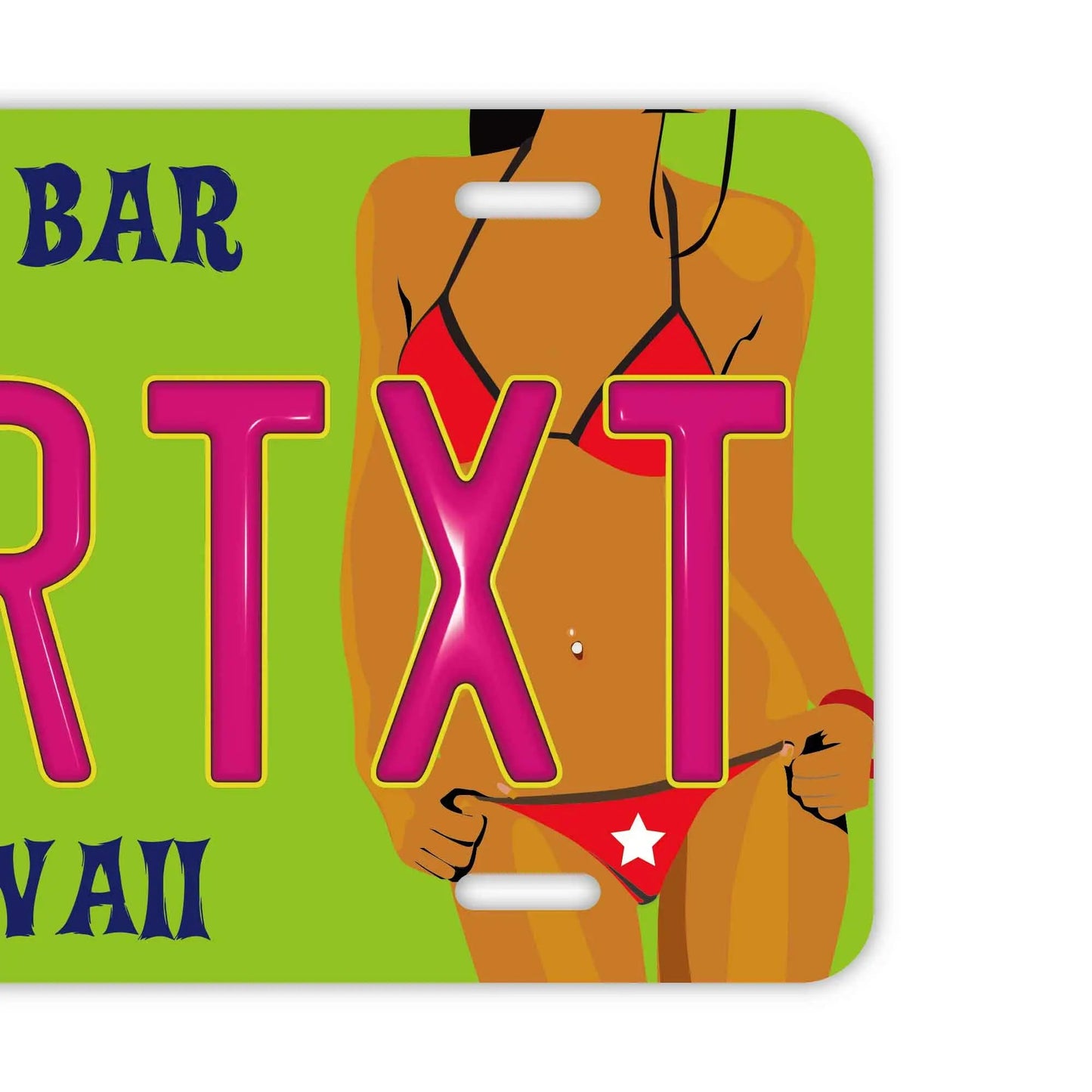 カスタムライセンスプレート型看板 【大・US車用】ハワイ・ティキバー/オリジナルアメリカエンボスナンバープレート おしゃれ表札看板