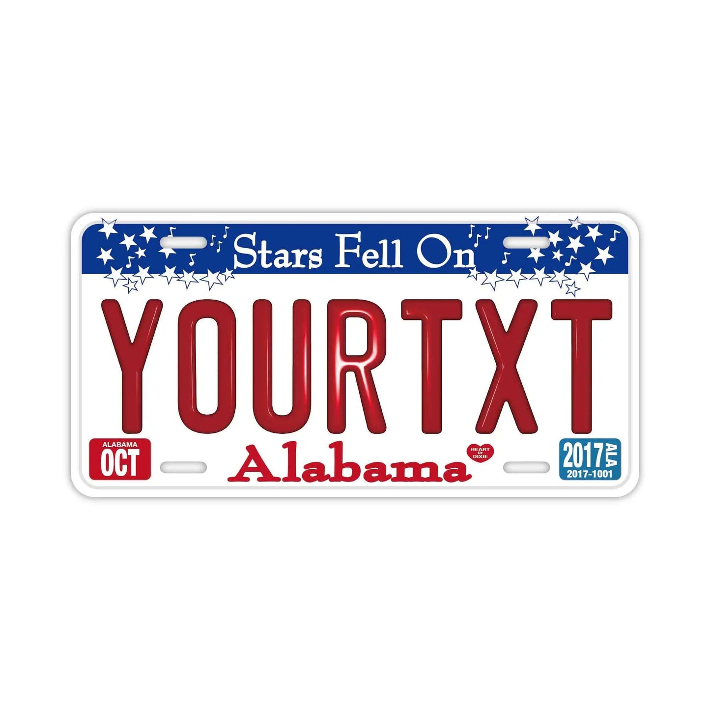 カスタムライセンスプレート型看板 【大・US車用】アラバマ/オリジナルアメリカエンボスナンバープレート おしゃれ表札看板