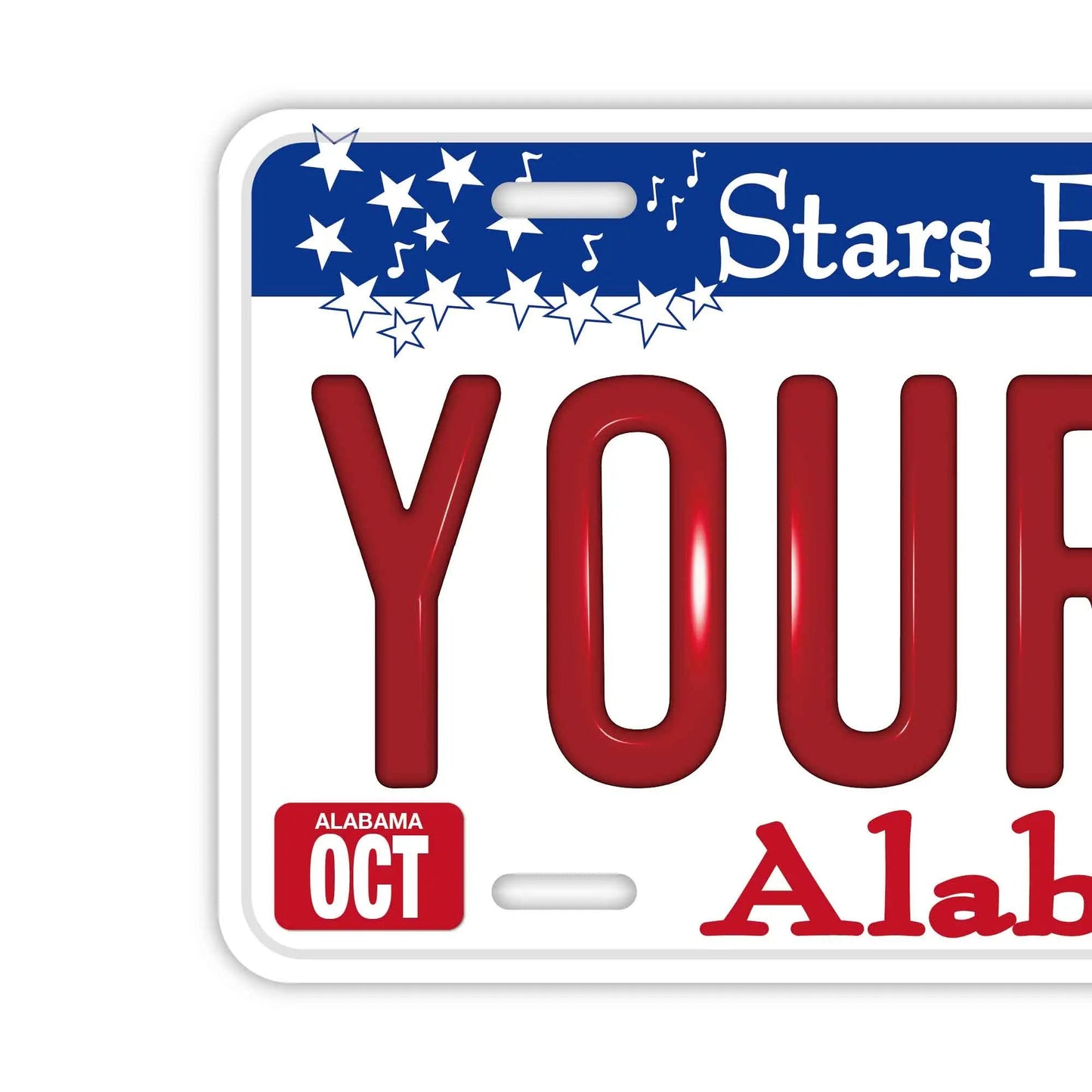 カスタムライセンスプレート型看板 【大・US車用】アラバマ/オリジナルアメリカエンボスナンバープレート おしゃれ表札看板