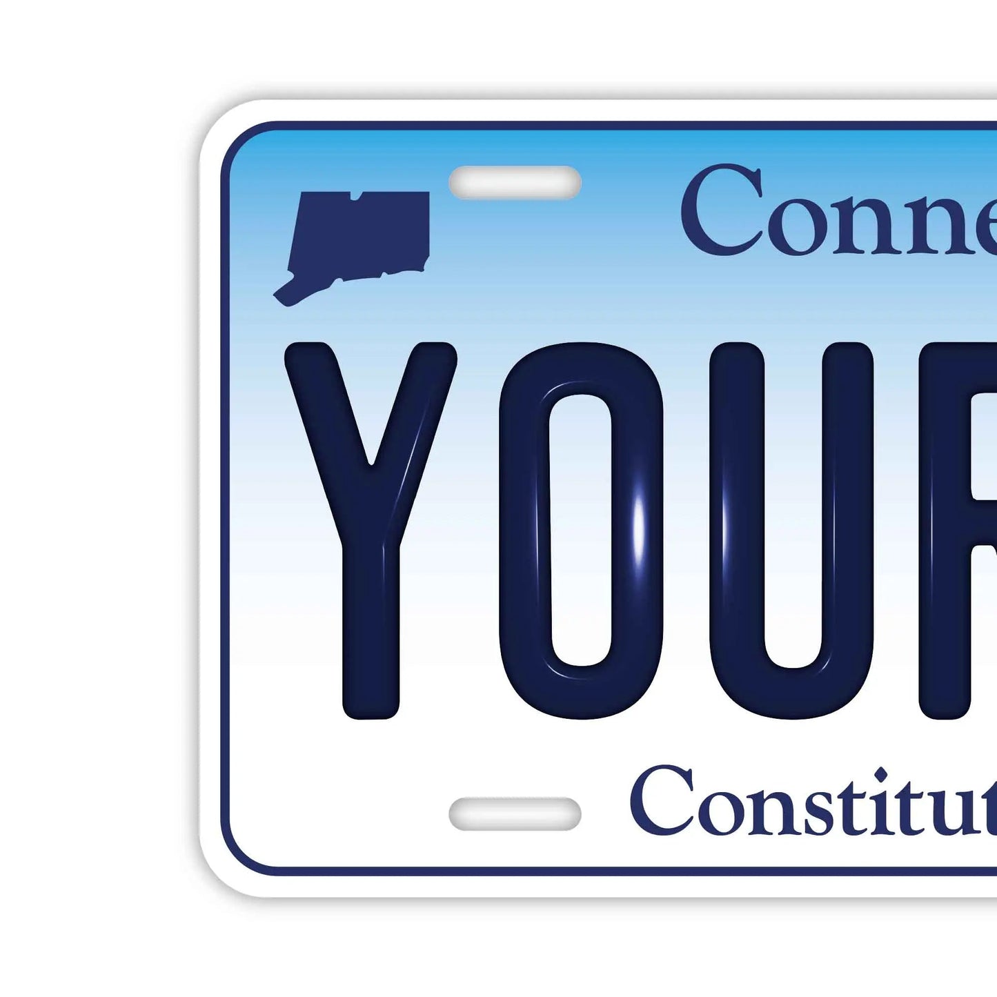 カスタムライセンスプレート型看板 【大・US車用】コネチカット/オリジナルアメリカエンボスナンバープレート おしゃれ表札看板