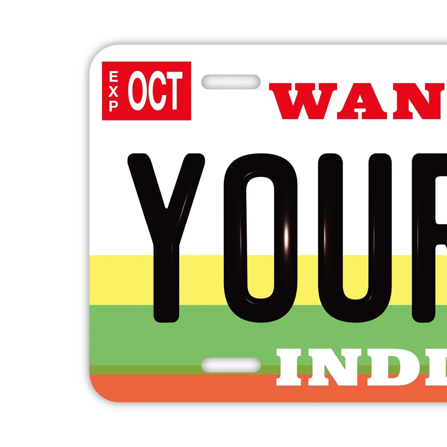 カスタムライセンスプレート型看板 【大・US車用】インディアナ/オリジナルアメリカエンボスナンバープレート おしゃれ表札看板