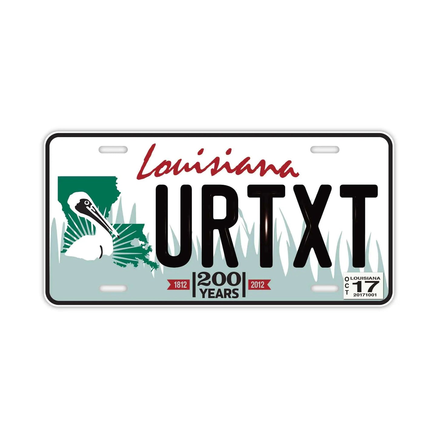 カスタムライセンスプレート型看板 【大・US車用】ルイジアナ/オリジナルアメリカエンボスナンバープレート おしゃれ表札看板