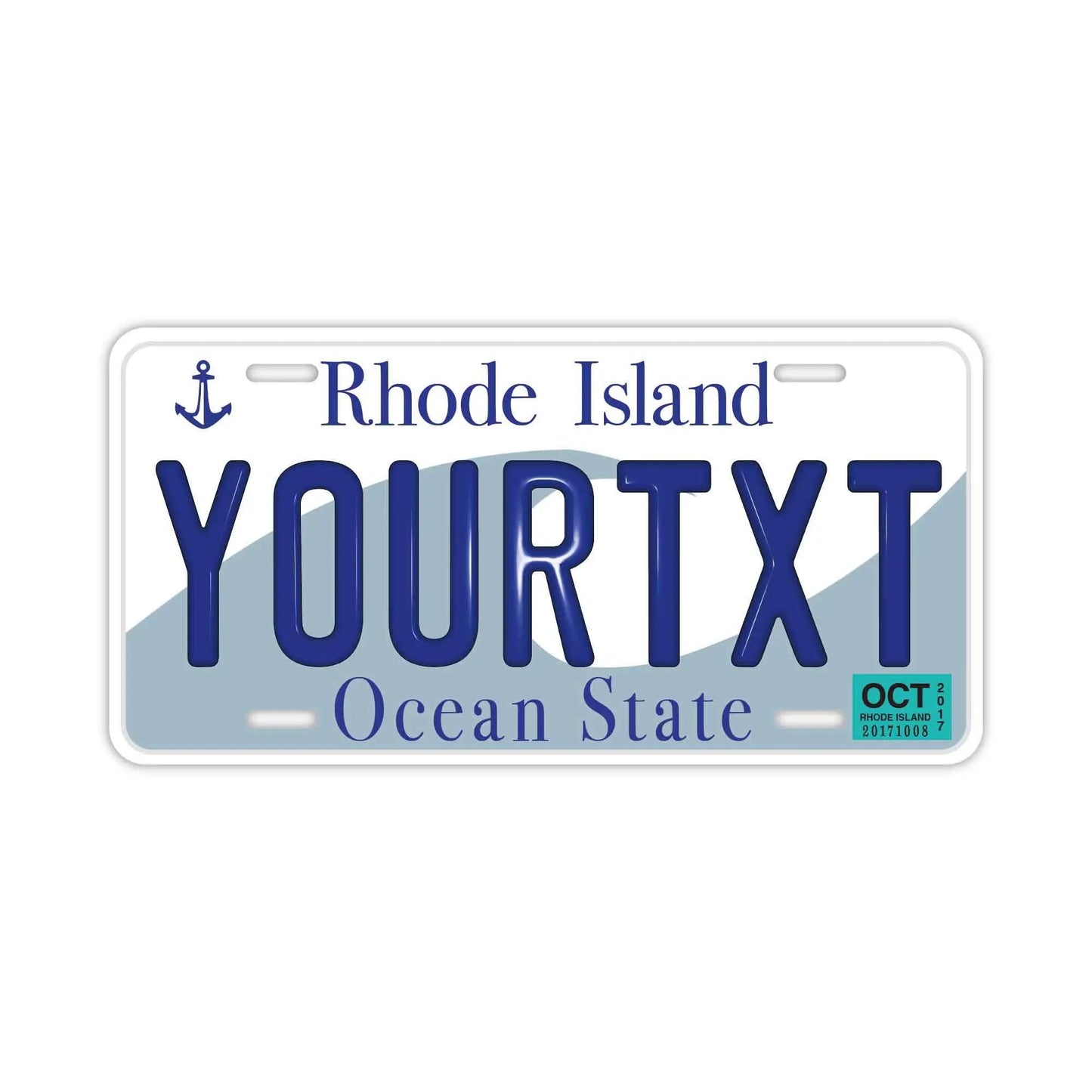 カスタムライセンスプレート型看板 【大・US車用】ロードアイランド/オリジナルアメリカエンボスナンバープレート おしゃれ表札看板