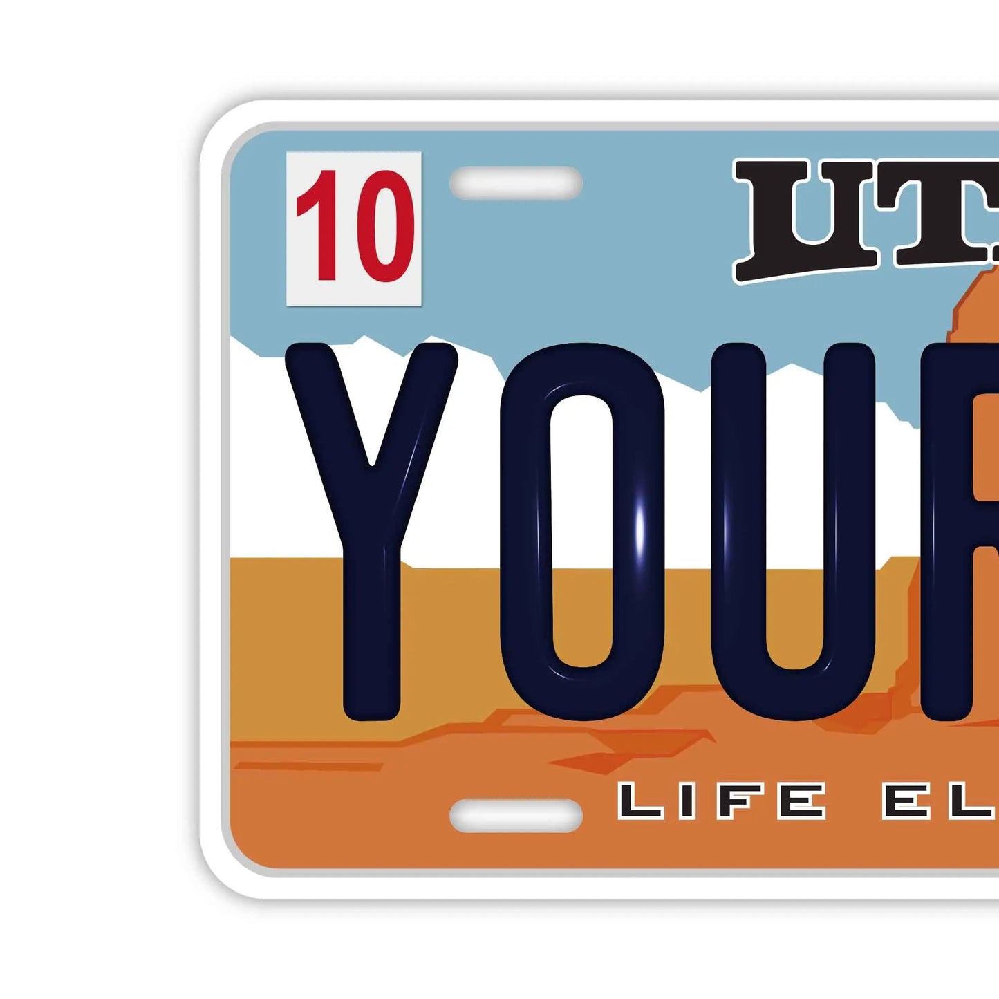 カスタムライセンスプレート型看板 【大・US車用】ユタ/オリジナルアメリカエンボスナンバープレート おしゃれ表札看板