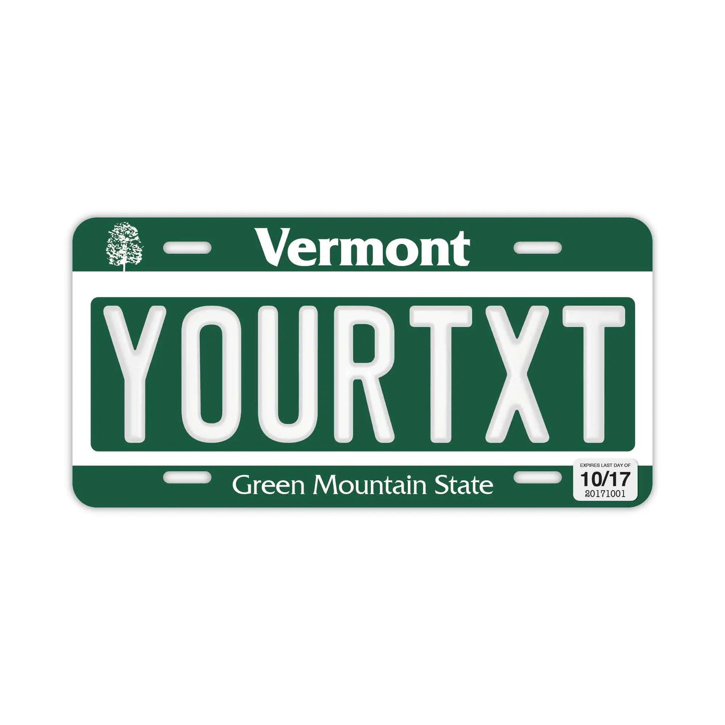 カスタムライセンスプレート型看板 【大・US車用】バーモント/オリジナルアメリカエンボスナンバープレート おしゃれ表札看板