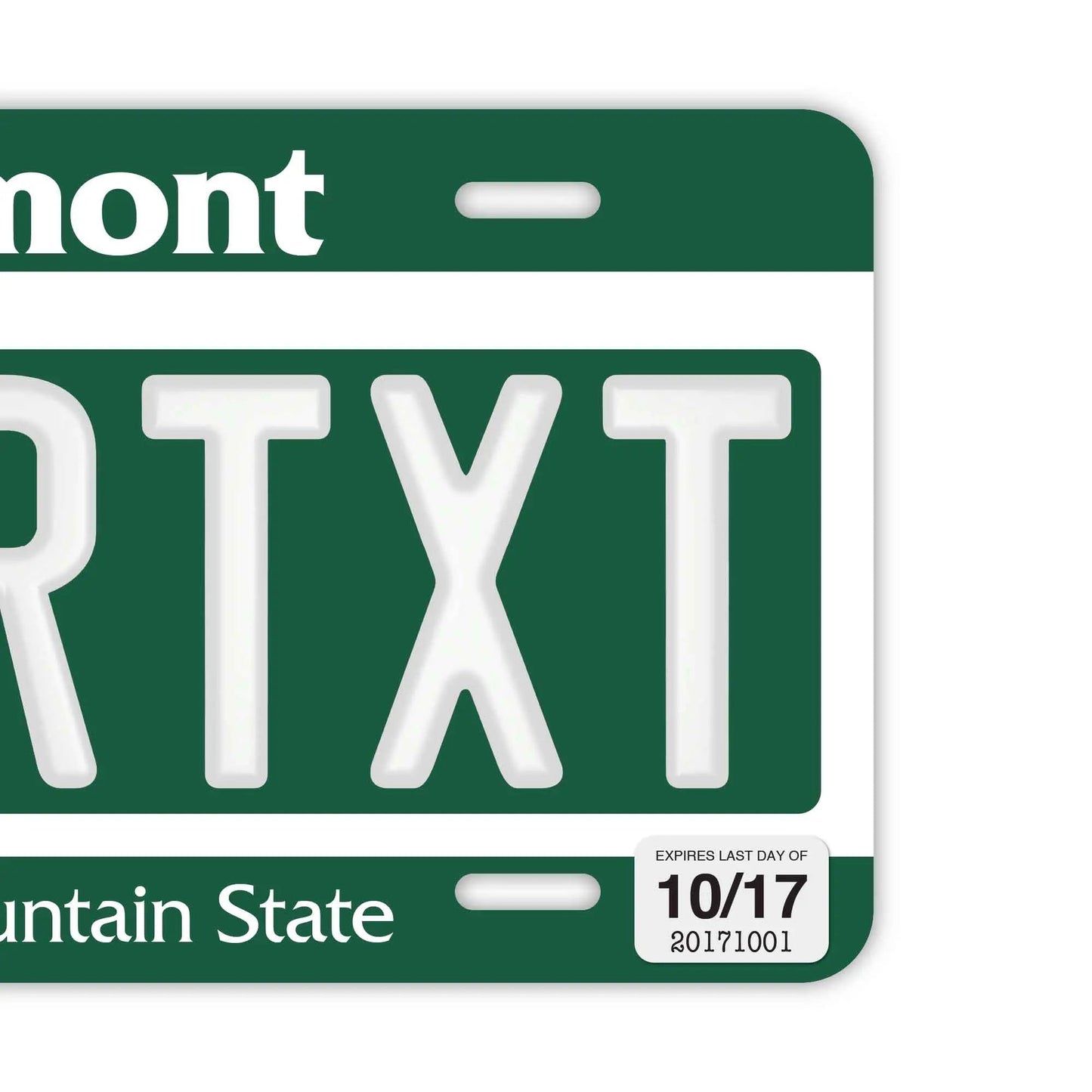 カスタムライセンスプレート型看板 【大・US車用】バーモント/オリジナルアメリカエンボスナンバープレート おしゃれ表札看板