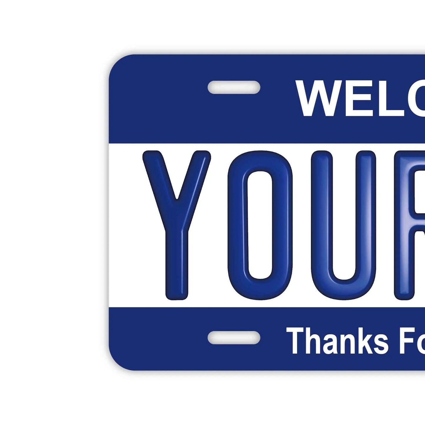 カスタムライセンスプレート型看板 【大・US車用】カラー・ネイビー/オリジナルアメリカエンボスナンバープレート おしゃれ表札看板