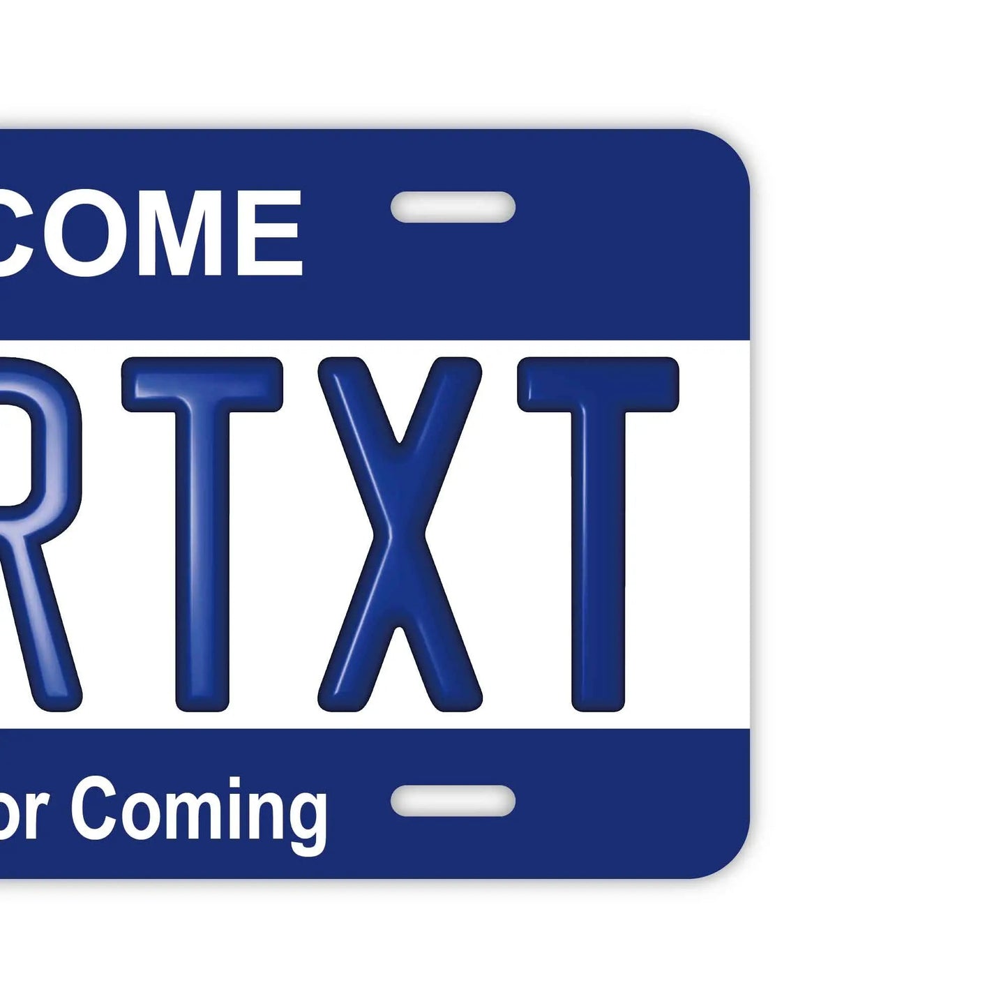 カスタムライセンスプレート型看板 【大・US車用】カラー・ネイビー/オリジナルアメリカエンボスナンバープレート おしゃれ表札看板