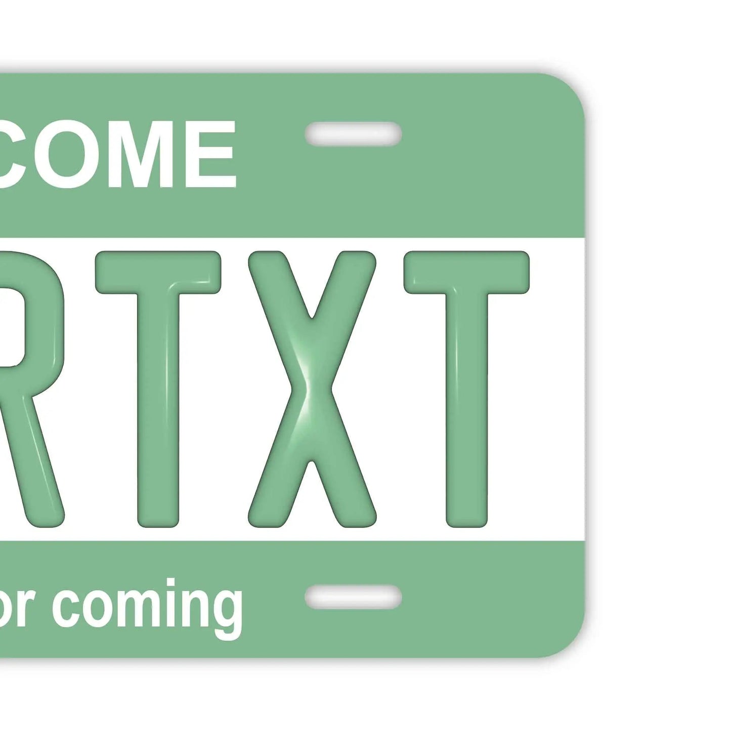 カスタムライセンスプレート型看板 【大・US車用】カラー・グリーン/オリジナルアメリカエンボスナンバープレート おしゃれ表札看板