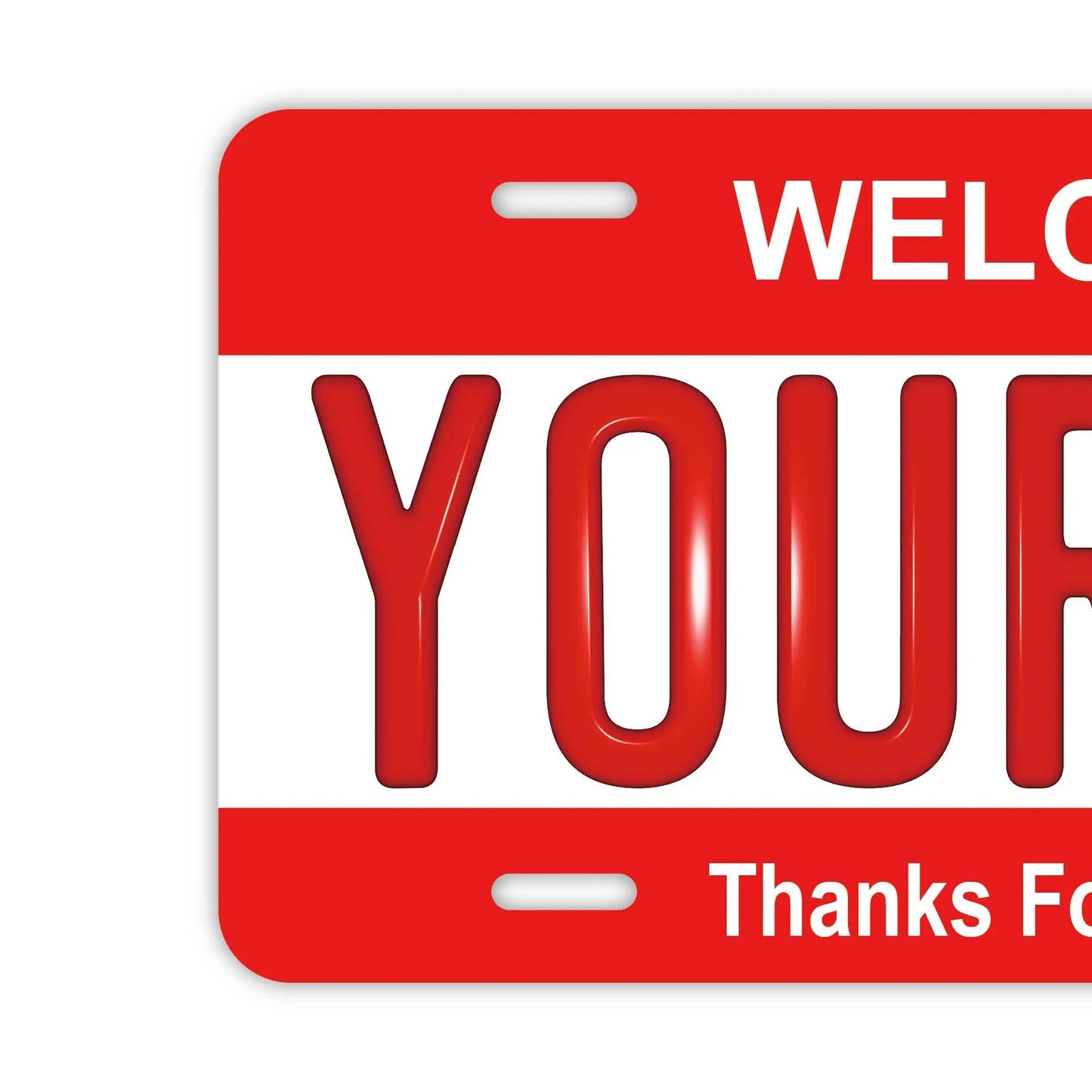 カスタムライセンスプレート型看板 【大・US車用】カラー・レッド/オリジナルアメリカエンボスナンバープレート おしゃれ表札看板