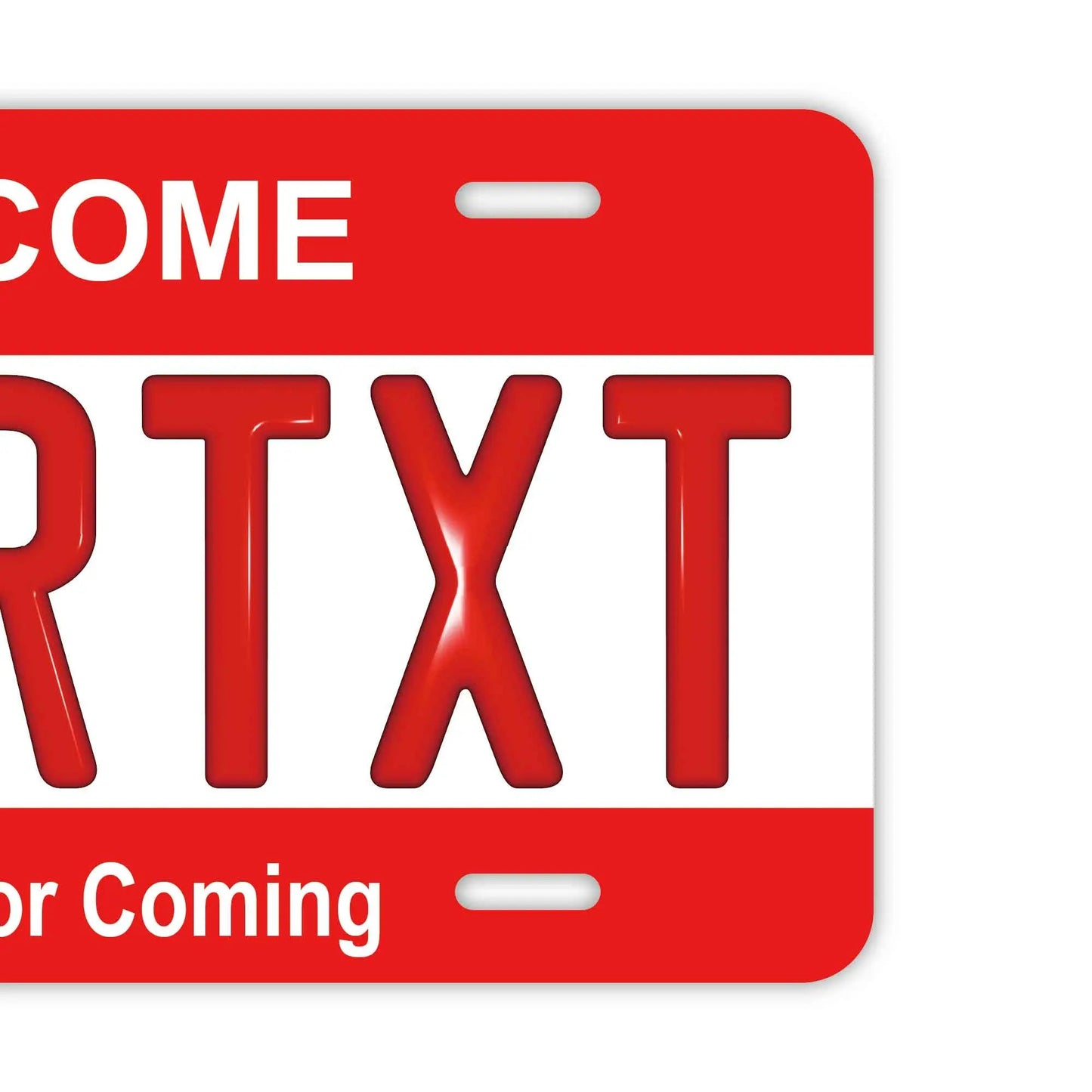 カスタムライセンスプレート型看板 【大・US車用】カラー・レッド/オリジナルアメリカエンボスナンバープレート おしゃれ表札看板