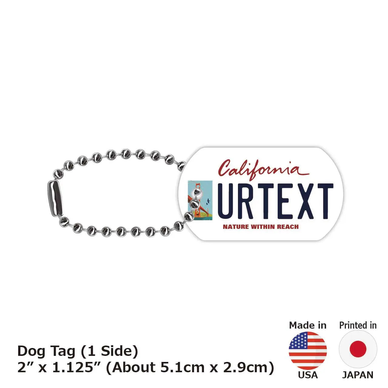 【犬用迷子札・ドッグタグ】カリフォルニア-サンフランシスコVer./オリジナルアメリカナンバープレート型 名入れキーホルダー