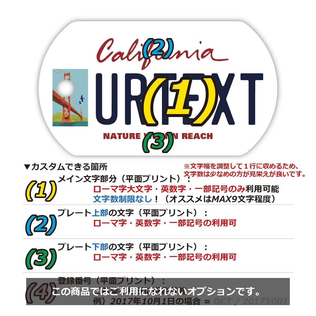【犬用迷子札・ドッグタグ】カリフォルニア-サンフランシスコVer./オリジナルアメリカナンバープレート型 名入れキーホルダー