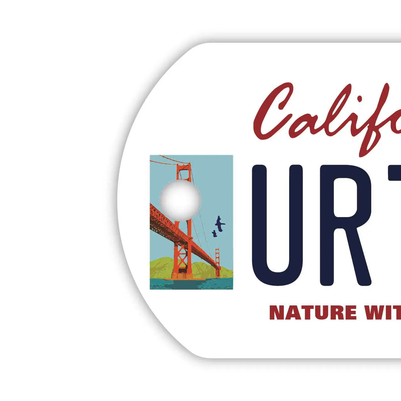 【犬用迷子札・ドッグタグ】カリフォルニア-サンフランシスコVer./オリジナルアメリカナンバープレート型 名入れキーホルダー