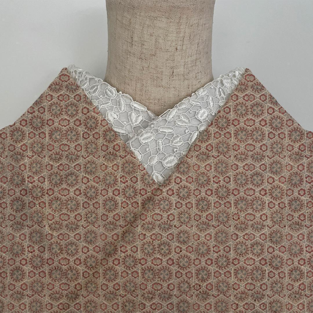 半衿 ハートビーンズのレース オフ白 半襟 レトロ 成人式 前撮り かわいい