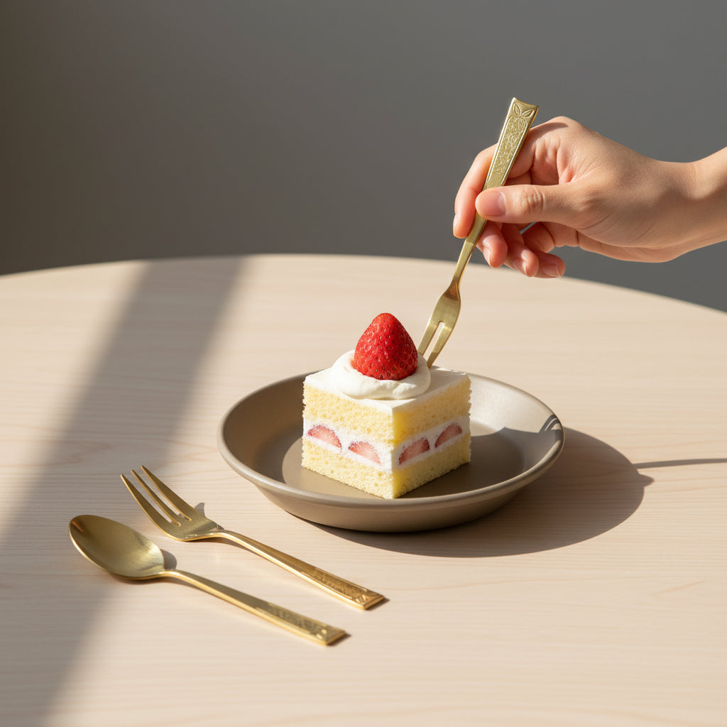 Tsubame Sanjo Gold Cutlery × Mino Ware Recycled Plate Set