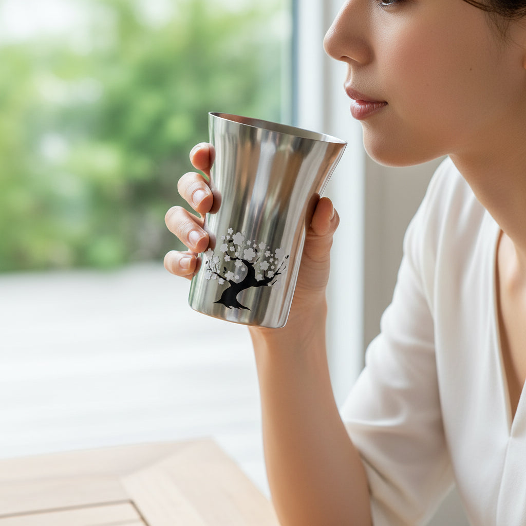 Tsubame Craftsmanship, Refined by Time｜Temperature-Sensitive Stainless Tumbler 300mL – Sakura