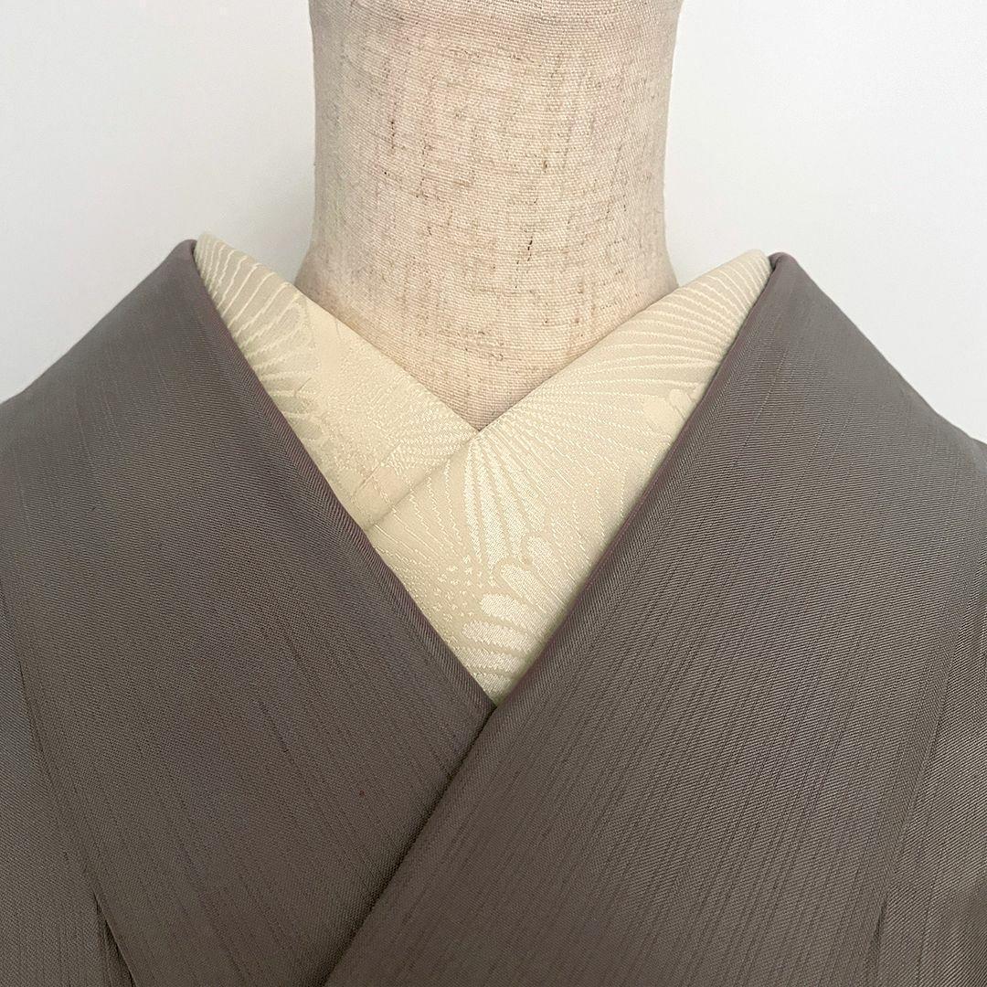 【訳あり】半衿 正絹 菊紋 松本糸舗 半襟 きなり 結び糸 縮緬 節入り ネップ