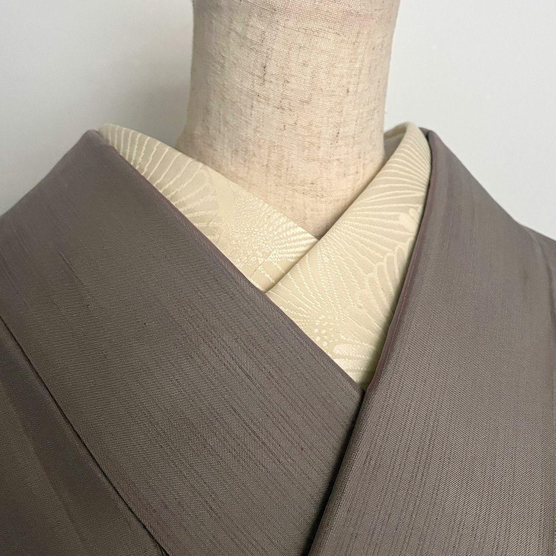 【訳あり】半衿 正絹 菊紋 松本糸舗 半襟 きなり 結び糸 縮緬 節入り ネップ