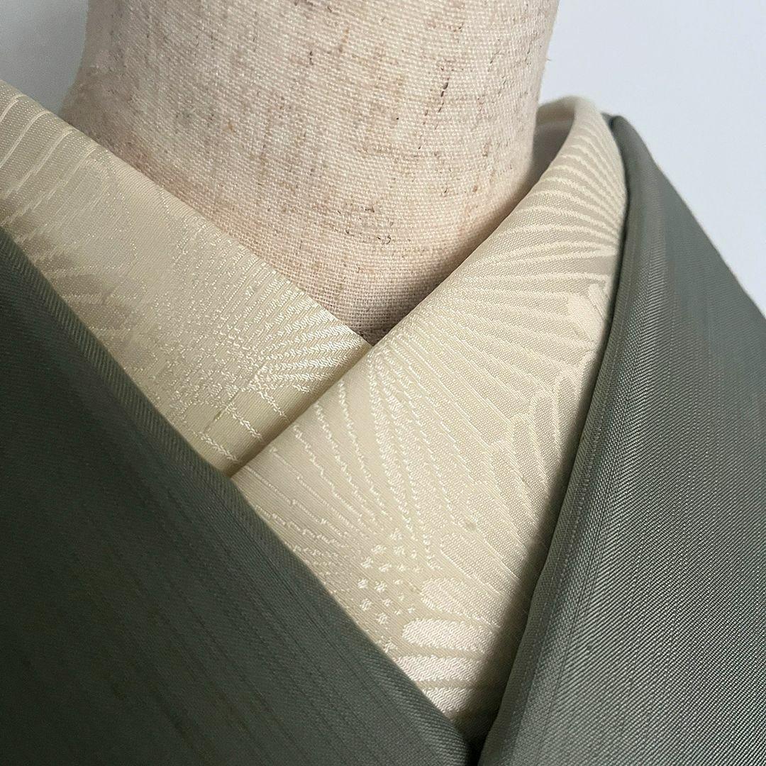 【訳あり】半衿 正絹 菊紋 松本糸舗 半襟 きなり 結び糸 縮緬 節入り ネップ