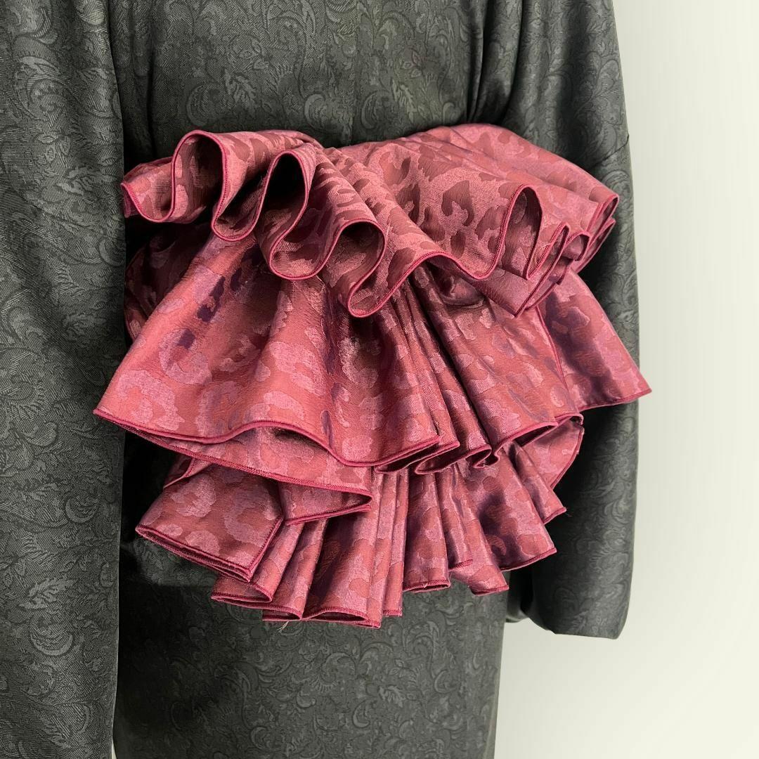 兵児帯  大人のへこ帯 ヒョウ柄 豹柄 ワイン レオパード ボルドー えんじ