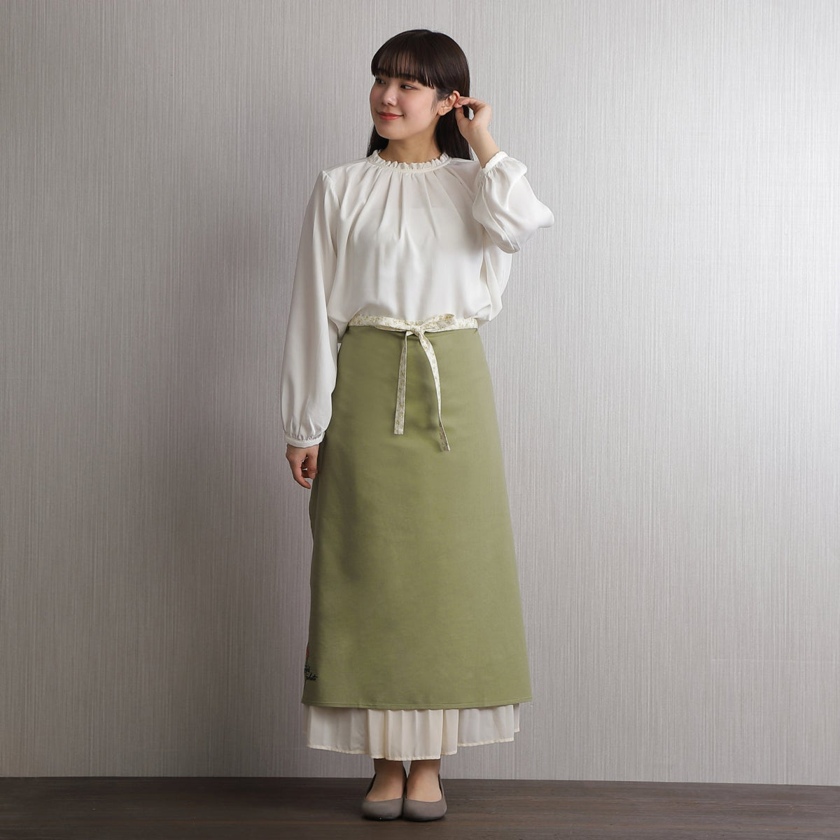 [Michelle Machoto] ミッシェルマコット イワツメクサ柄 ソムリエエプロン D-0603-2
