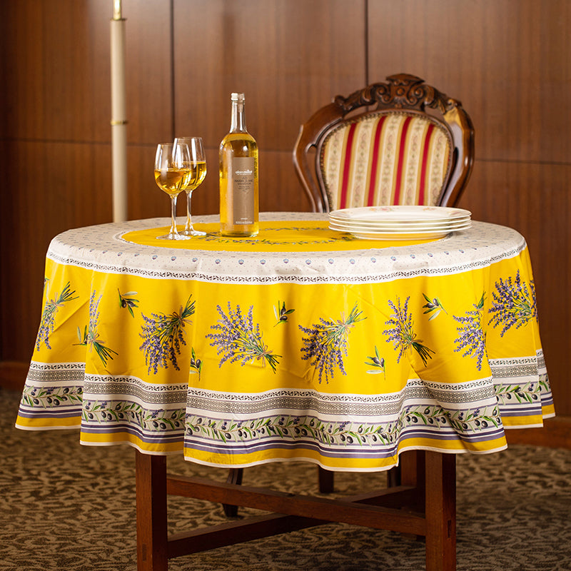 ラベンダーテーブルクロス180（撥水）