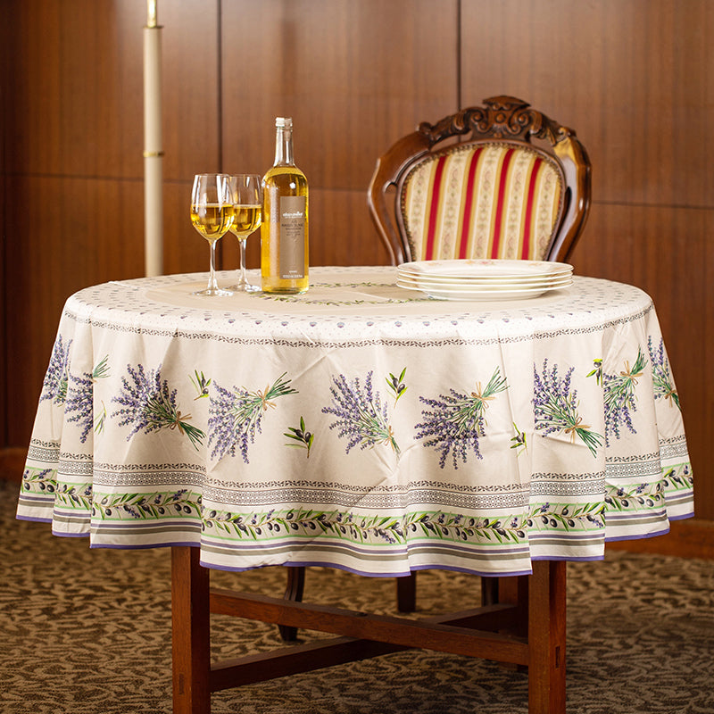 ラベンダーテーブルクロス180（撥水）